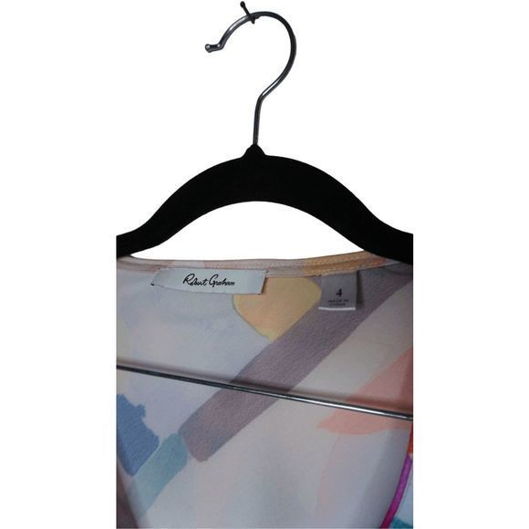 Robert Graham Women's Olivia Watercolor Sz 4 Colorful‎ Puff Sleeve Dress - Picture 4 of 6